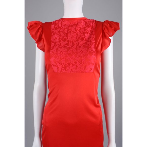 S Vintage 80s Draped Back BodyCon Dress - Picture 6 of 8